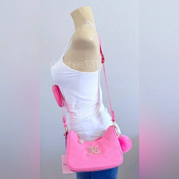 Juicy Couture Pink Handbag and Pouch Set - Picture 6 of 7